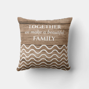 Coussin Collage de 9 photos personnalisé Famille Citation