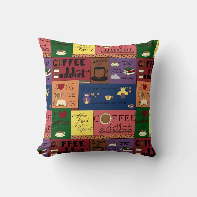 Coussin Collage de café (Recto)