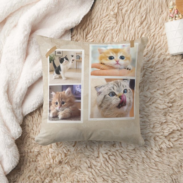 Coussin Collage de chats curieux (Couverture)