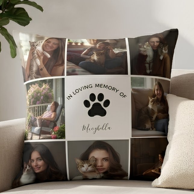 Coussin Collage de compagnie personnalisé En souvenir affe (Créateur téléchargé)