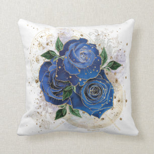 Coussin Collage de fille - bleu minuit
