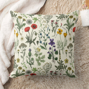 Coussin Collage de fleurs sauvages