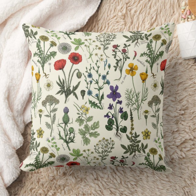Coussin Collage de fleurs sauvages (Couverture)