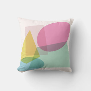 Coussin Collage de formes géométriques vives et colorées