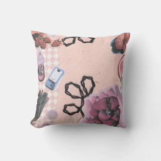Coussin Collage de fraises esthétique-mignon Pastel Vintag