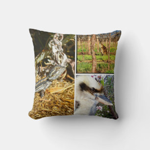 Coussin Collage de la faune australienne,
