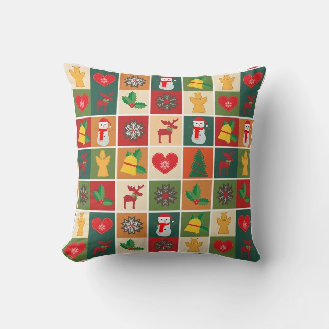 Coussin Collage de Noël (Recto)