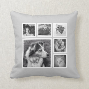 Coussin Collage de photo de famille d'Instagram avec