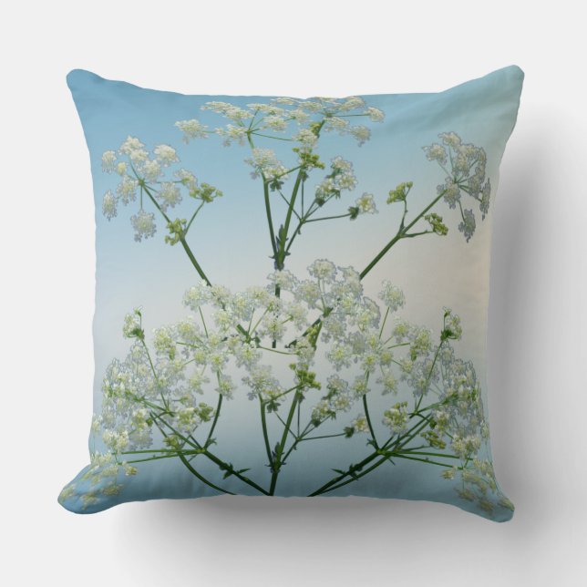 Coussin Collage de photographie macro de fleurs blanches m (Recto)