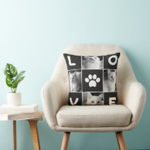 Collage de photos d'amour de chat noir et blanc