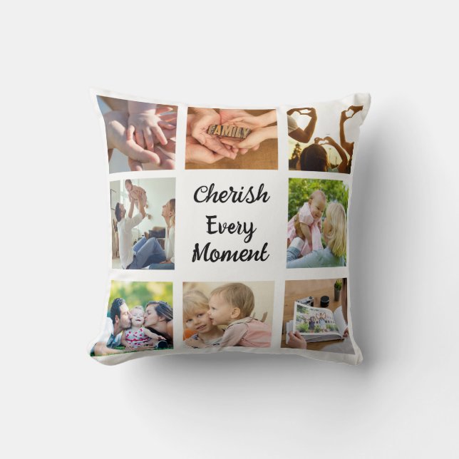 Coussin Collage de photos de famille et d'amis (Recto)
