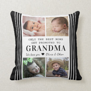 Coussin Collage De Photos De Grandma 4 Grandchildren