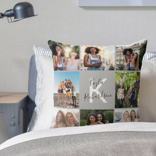 Coussin Collage de photos de la 8e année et citation de gr