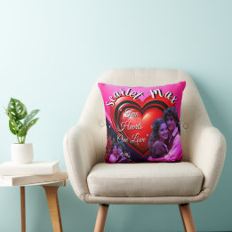 Coussin Collage de photos de la Saint-Valentin Cœurs rouge