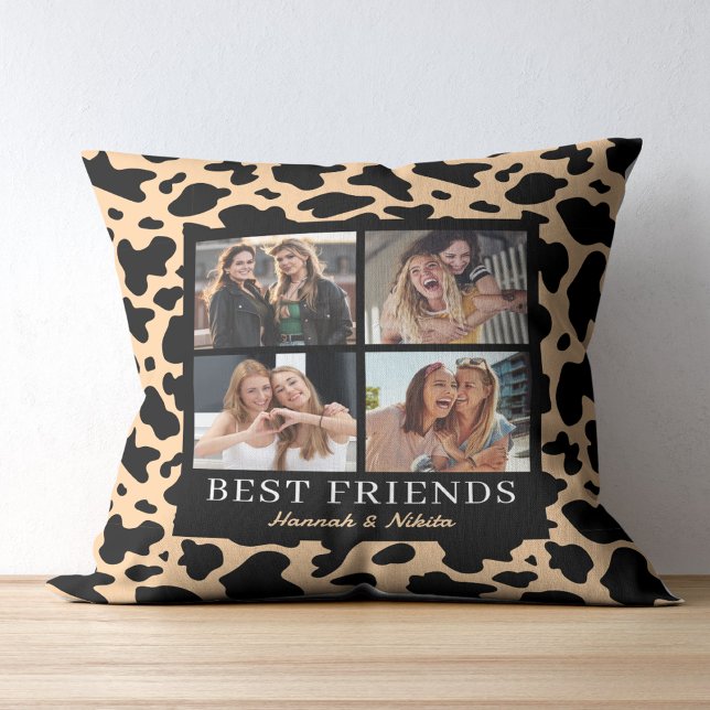 Coussin Collage de photos de meilleur ami impression anima (Créateur téléchargé)