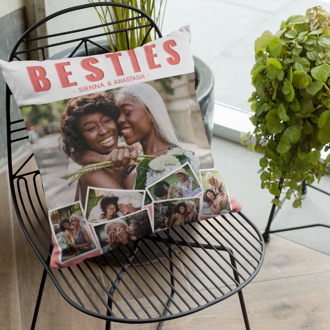 Coussin Collage de photos de meilleures amies | Amis (Créateur téléchargé)