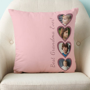Coussin Collage de photos des petits-enfants de grand-mère