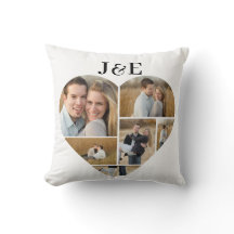 Collage de photos du coeur monogramme noir et blan