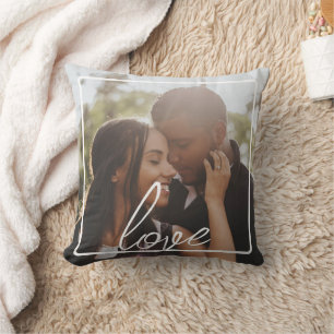 Coussin Collage de photos et de texte personnalisé