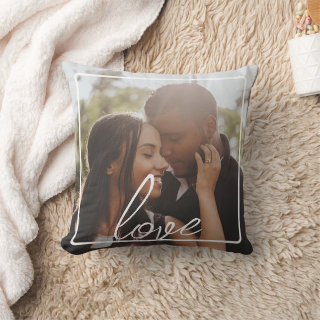 Coussin Collage de photos et de texte personnalisé (Couverture)