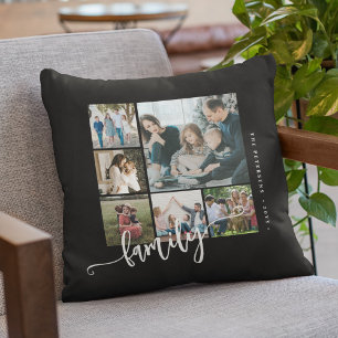 Coussin Collage de photos multiples moderne souvenir de fa
