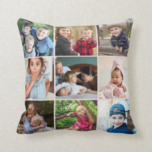 Coussin Collage de photos personnalisé de la famille de d