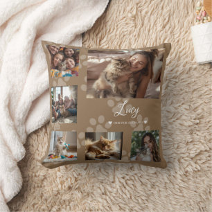 Coussin Collage de photos personnalisé de votre animal de