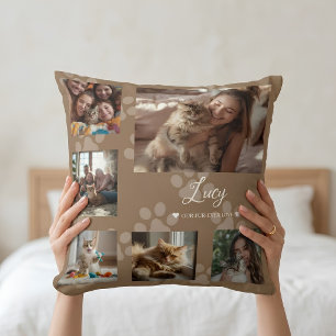 Coussin Collage de photos personnalisé de votre animal de