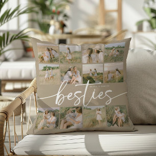 Coussin Collage de photos personnalisé des meilleures amie