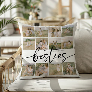 Coussin Collage de photos personnalisé des meilleures amie