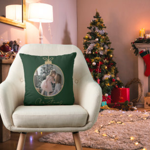 Coussin collage de photos personnalisé Joyeux Noël boule