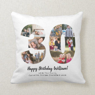 Coussin Collage de photos personnalisé numéro 30 moderne