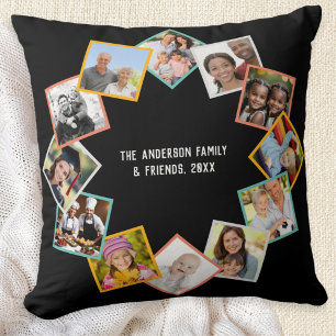 Coussin Collage de photos personnalisé Souvenir de famille