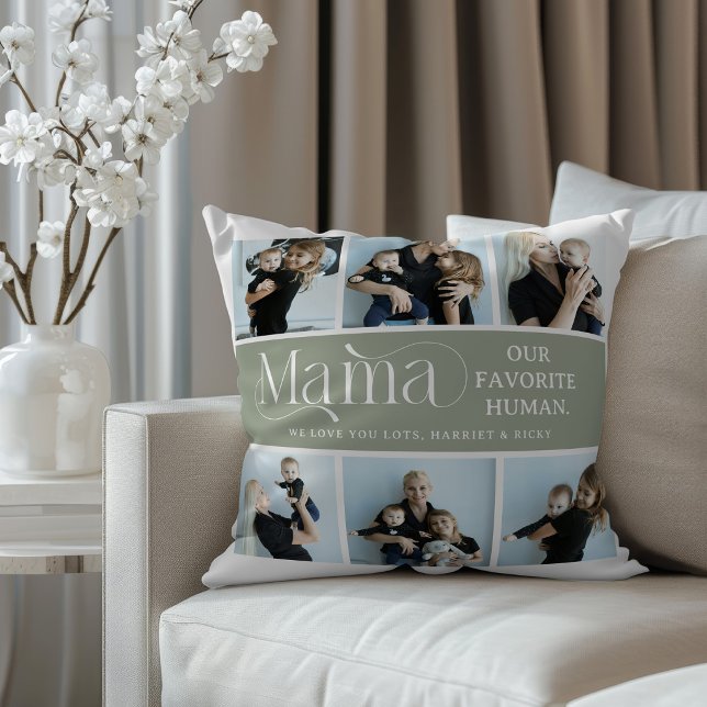 Coussin Collage de photos sentimental Cadeau pour maman  (Créateur téléchargé)