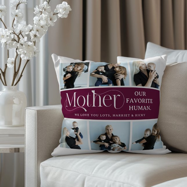 Coussin Collage de photos sentimental Cadeau pour maman  (Créateur téléchargé)