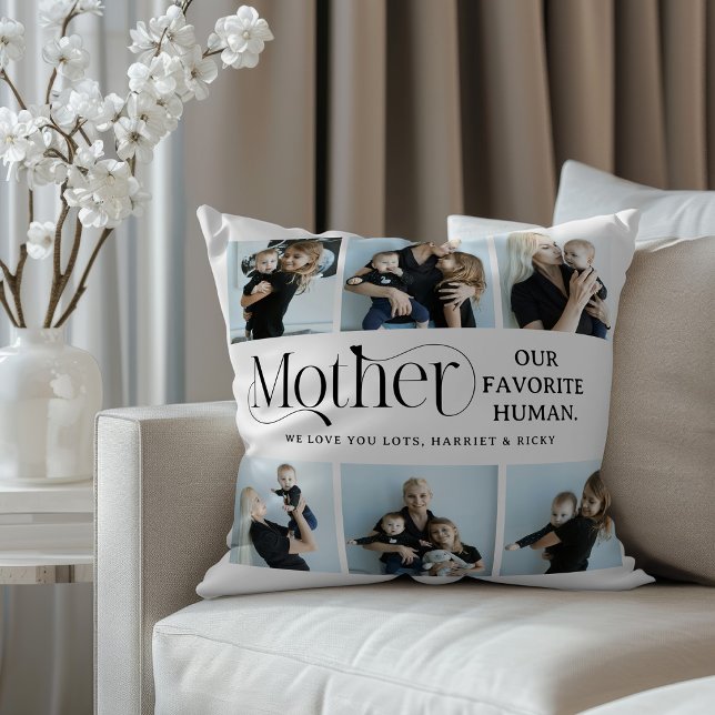 Coussin Collage de photos sentimental Cadeau pour maman  (Créateur téléchargé)