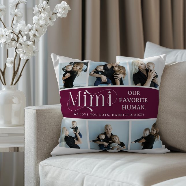 Coussin Collage de photos sentimental Mimi Cadeau  (Créateur téléchargé)