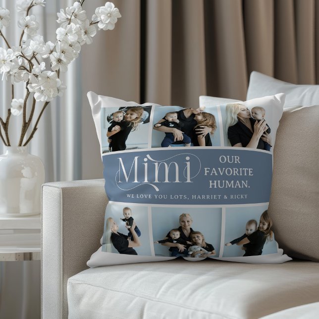 Coussin Collage de photos sentimental Mimi Cadeau  (Créateur téléchargé)