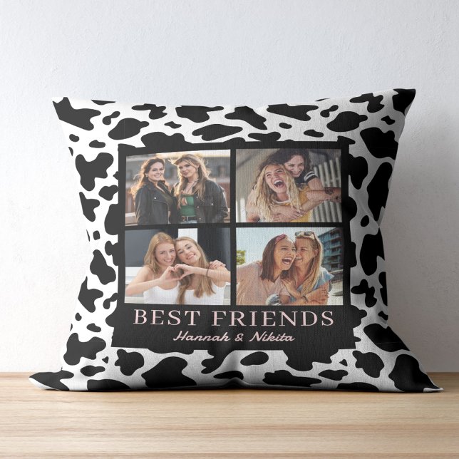 Coussin Collage de photos souvenir de meilleur ami impress (Créateur téléchargé)