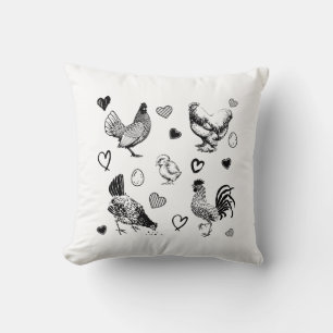 Coussin Collage de poulets mignons