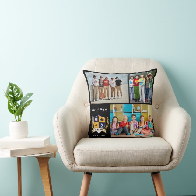 Coussin Collage de souvenirs de photos des finissants de l (Chaise)