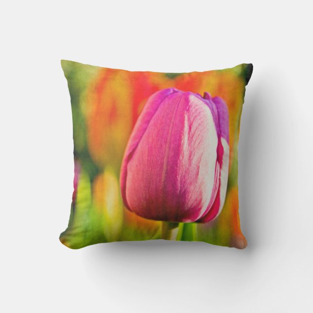 Coussin Collage de tulipe (Recto)