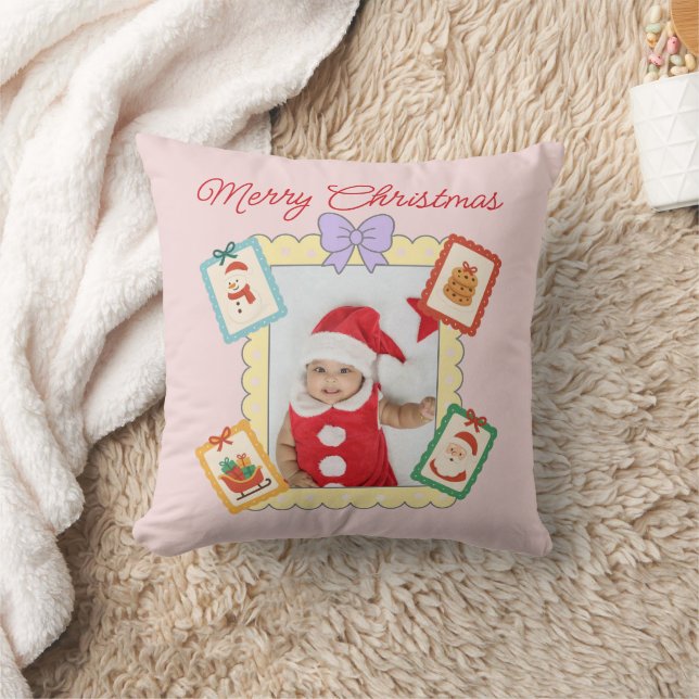Coussin Collage des Fêtes avec des Cadres Pastel Festifs M (Couverture)