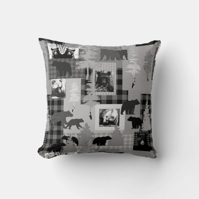 Coussin Collage d'ours (Recto)