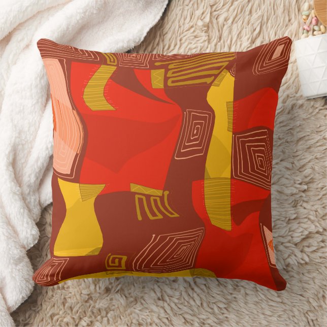 Coussin Collage égyptien psychédélique : Maroon Red Ochre (Couverture)