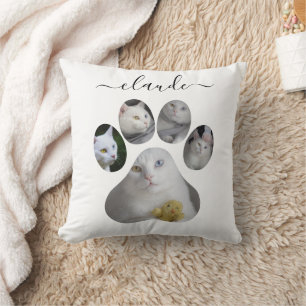 Coussin Collage Empreinte de patte personnalisé