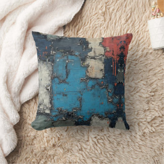 Coussin Collage en techniques mixtes goutte de peinture