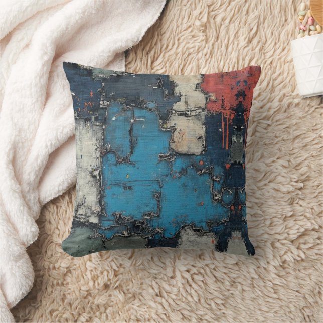 Coussin Collage en techniques mixtes goutte de peinture (Couverture)