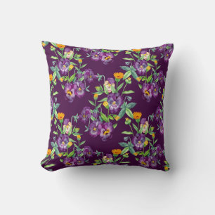 Coussin Collage floral, motif transparent, numérique abstr