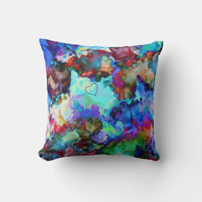 Coussin Collage floral prismatique - carreau (Recto)